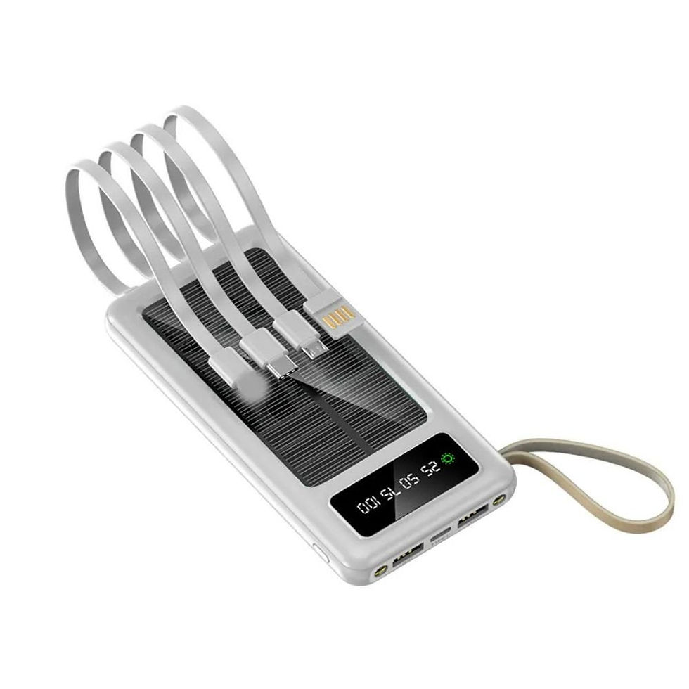 Miniatura: Portable Solar Power Bank with Built-in Cables