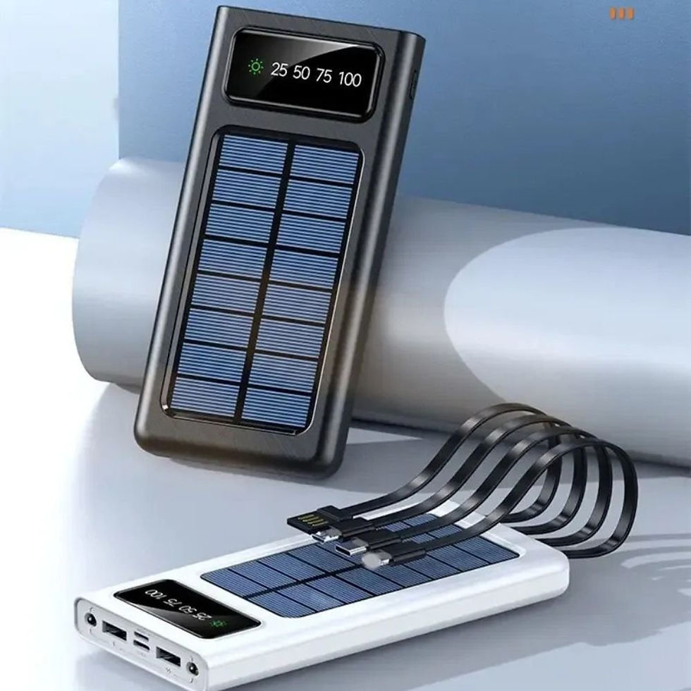 Miniatura: Portable Solar Power Bank with Built-in Cables