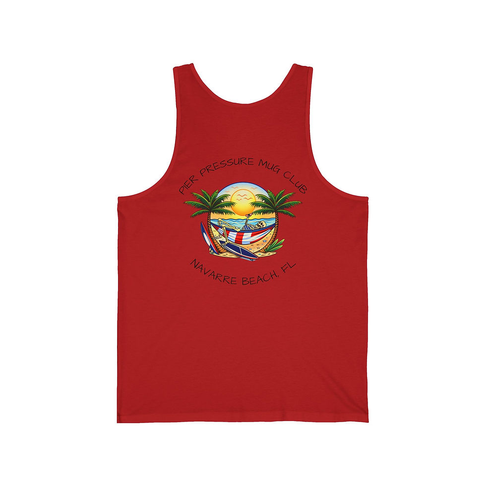 Thumbnail: Navarre Beach Tank Top - 'High Pressure Maxi Club' Beach Sunset Graphic