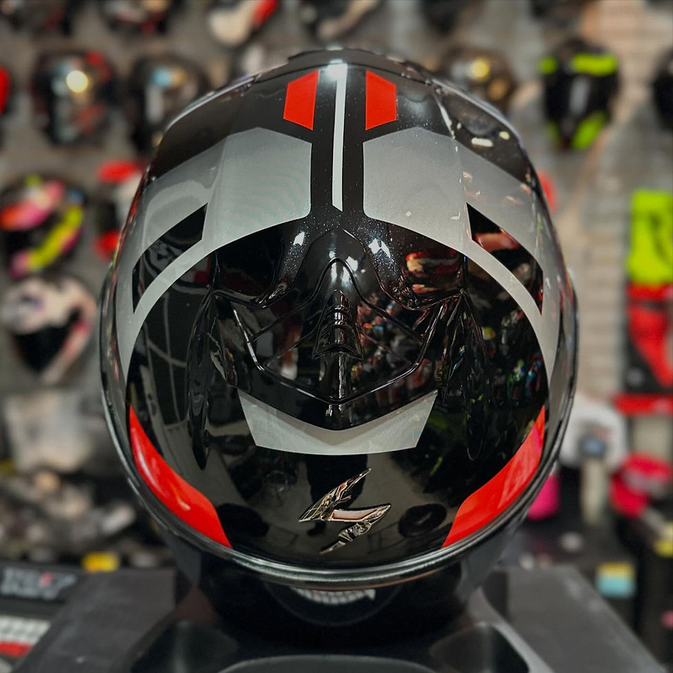 Miniatura: SCORPION EXO-R1 EVO II AIR ADRENALINE BLACK RED SILVER