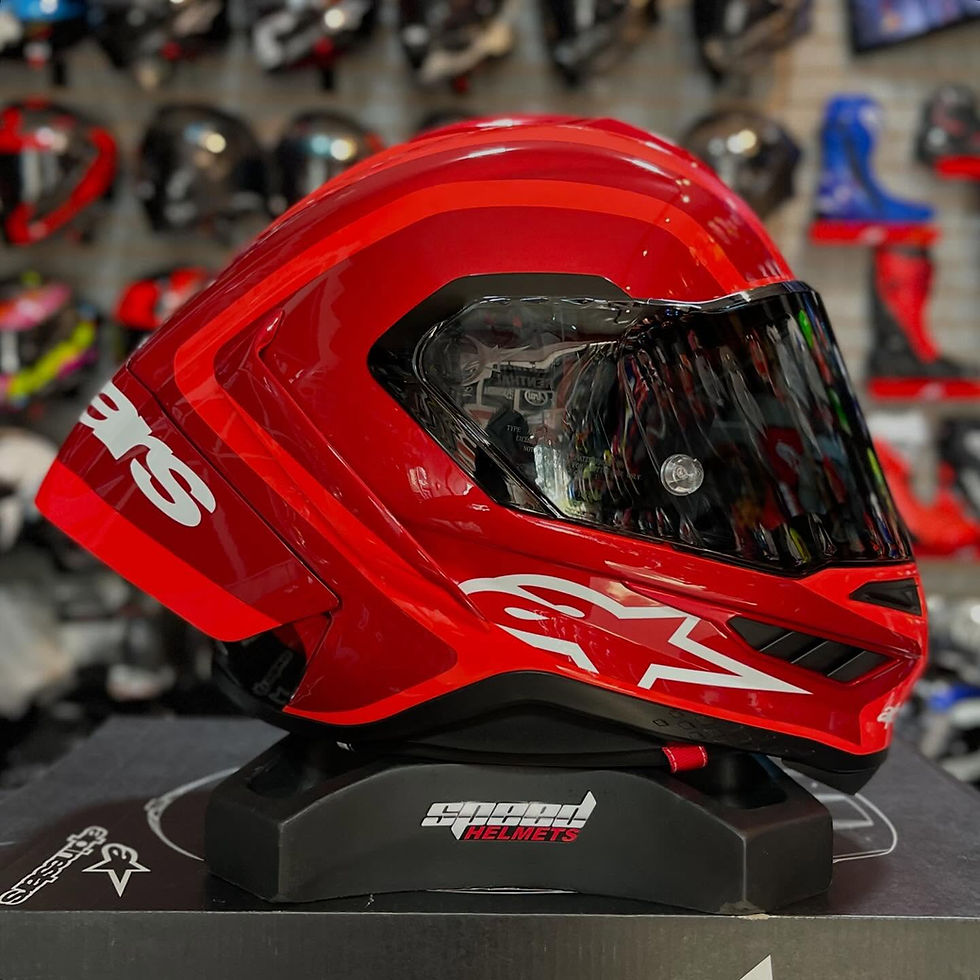 Miniatura: ALPINESTARS SUPERTECH R10 ARIUS BLACK WHITE DOUBLE RED GLOSSY