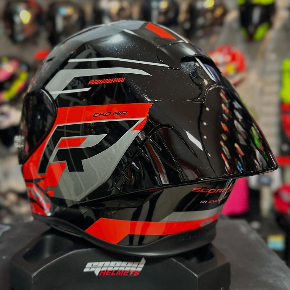 Miniatura: SCORPION EXO-R1 EVO II AIR ADRENALINE BLACK RED SILVER