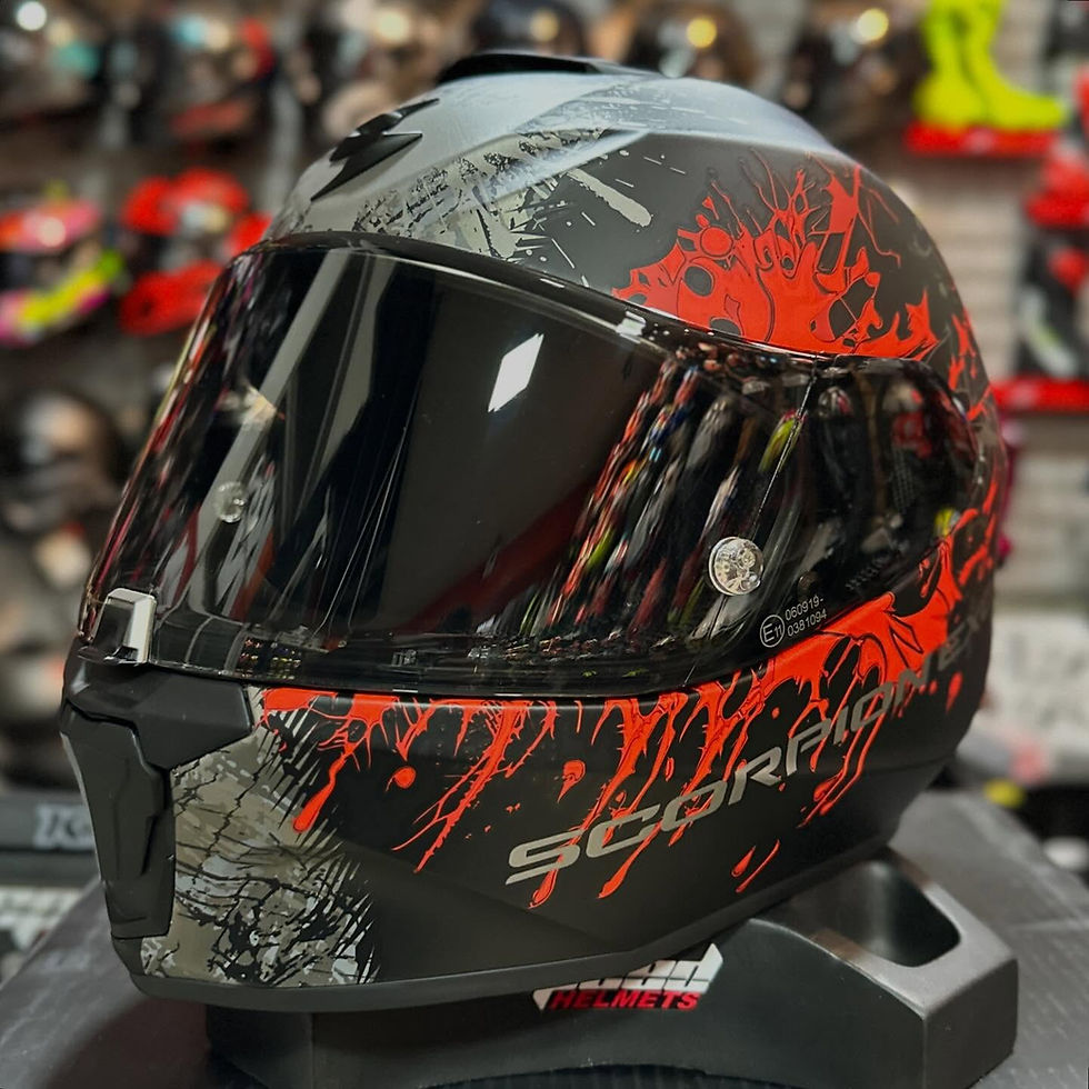 Miniatura: SCORPION EXO-R391 WOLF MATT BLACK SILVER RED