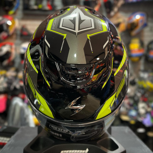 SCORPION EXO-391 HAUNT BLACK SILVER NEON | Speed Helmets