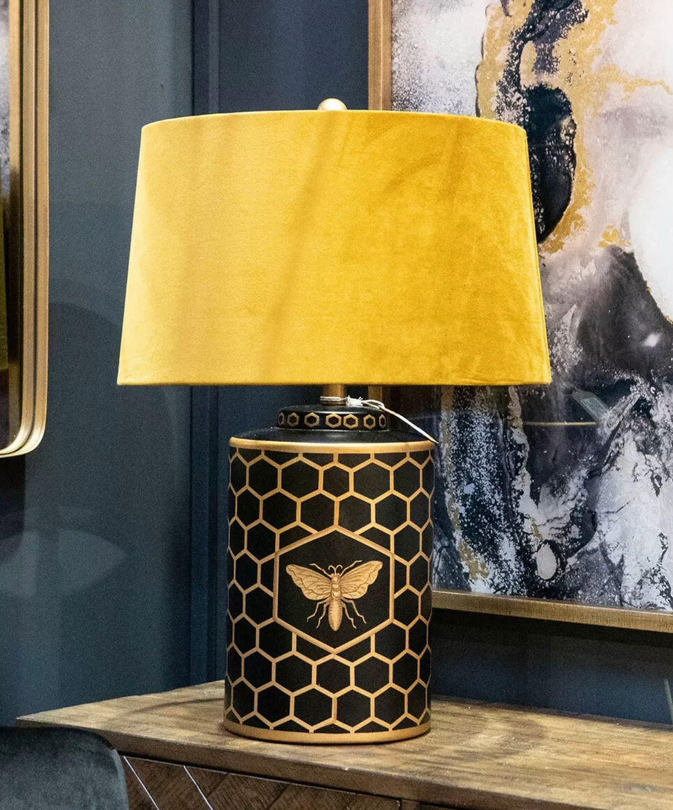 Luxor Mustard Shade Bee Table Lamp