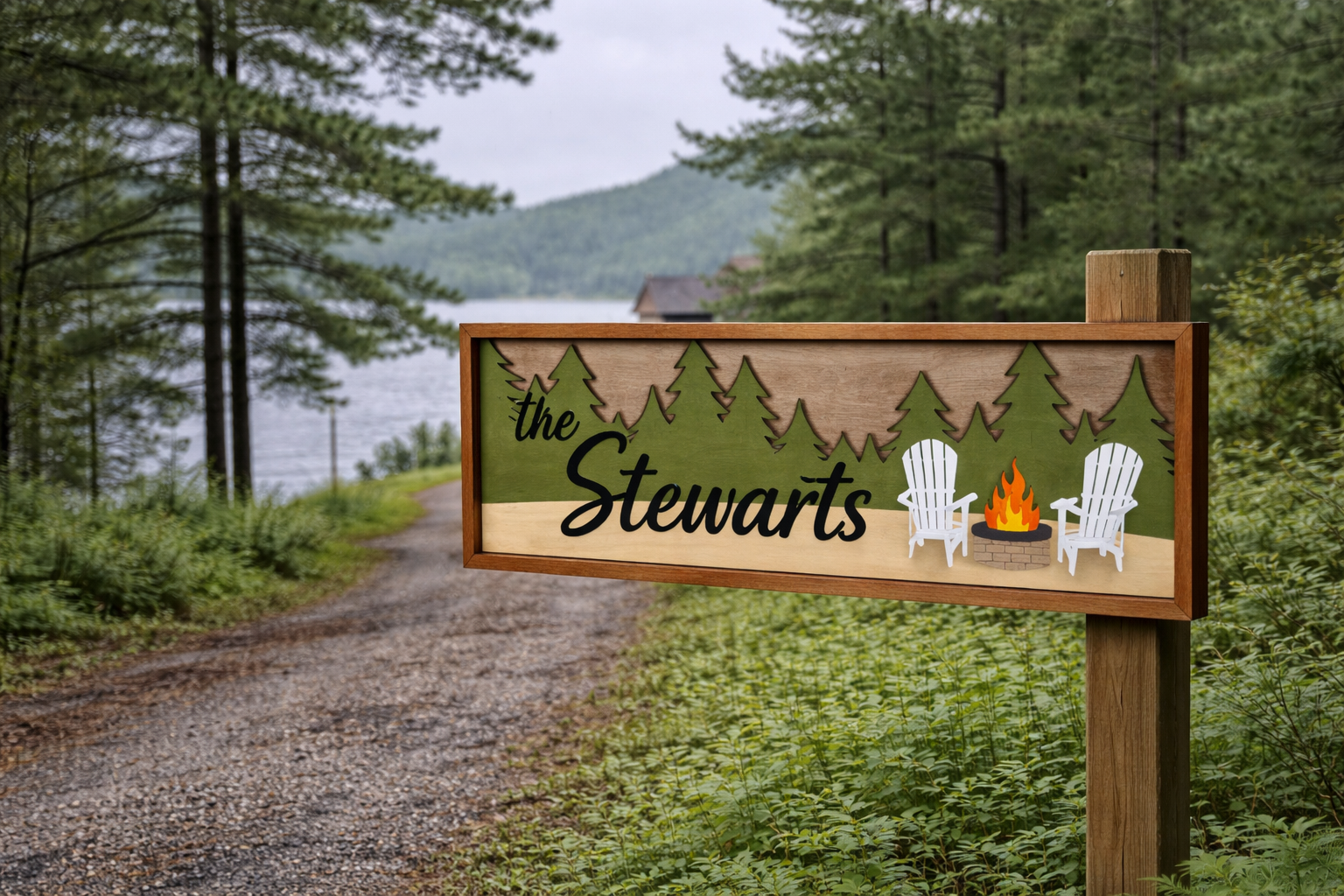 Cottage Marker Sign Family Name