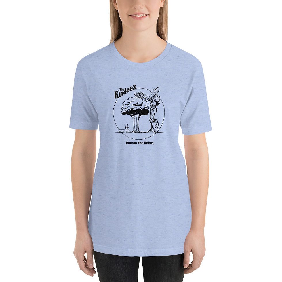 Thumbnail: Roman the Robot Lends a Hand - Black Line Short-Sleeve Unisex T-Shirt