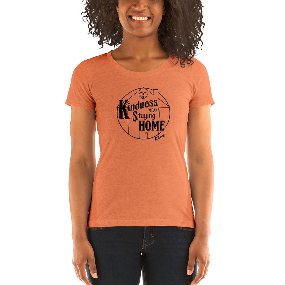 Thumbnail: Kindness Means Staying Home - Black Line Ladies' Short Sleeve T-Shirt