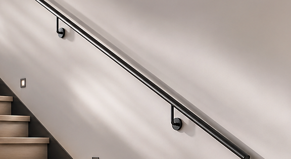 Main courante murale sur mesure pour escalier intérieur