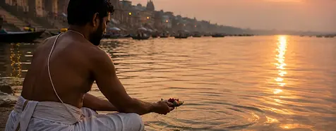 Mahalaya Amavasya 2026 ritual offering at the Ganges in Varanasi