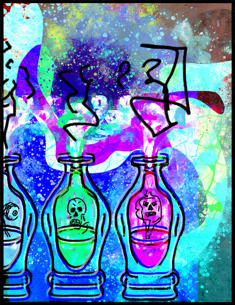 Potion Bottles on Texture