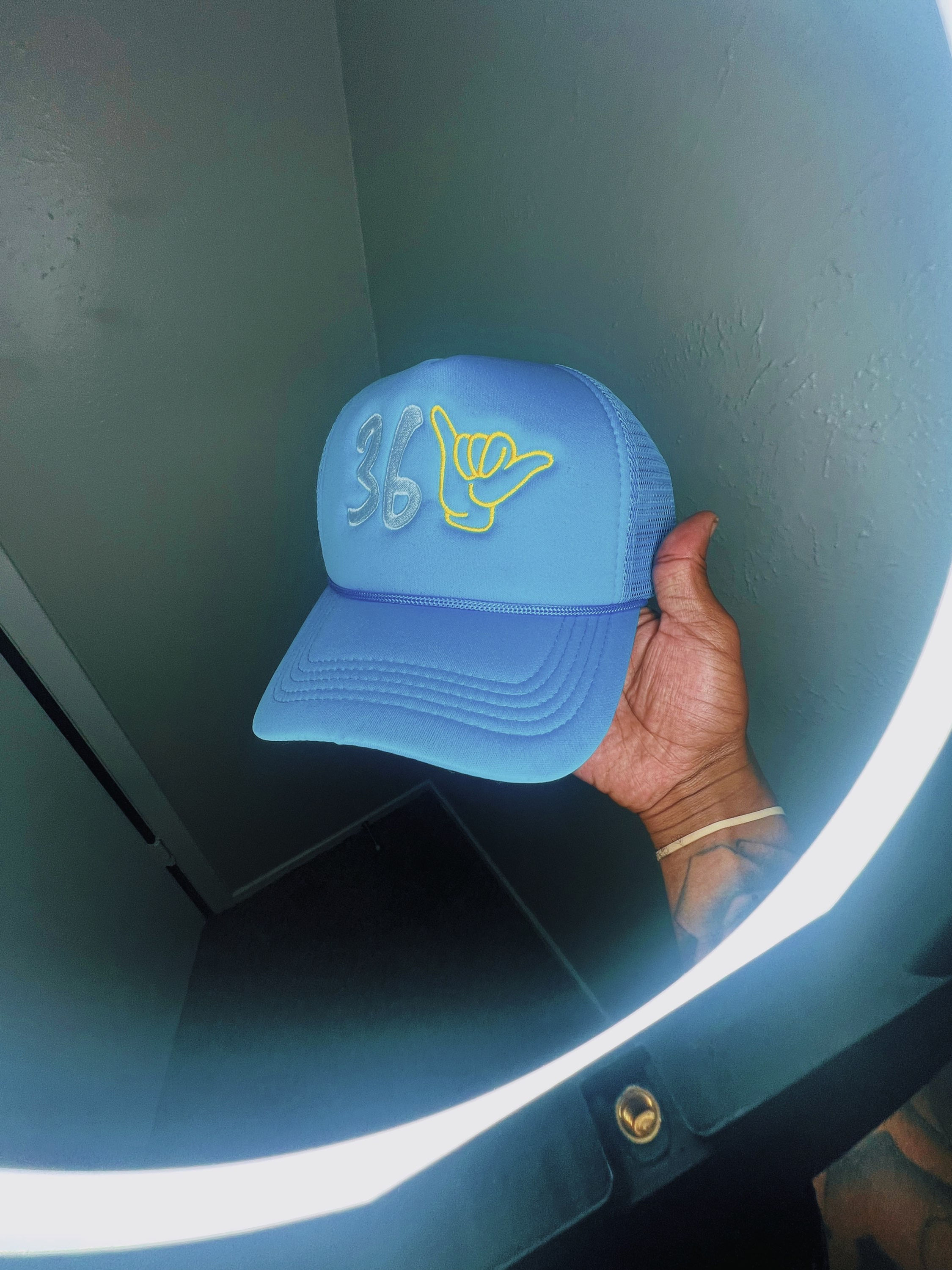 365 “Narly” Baby Blue Trucker Hat