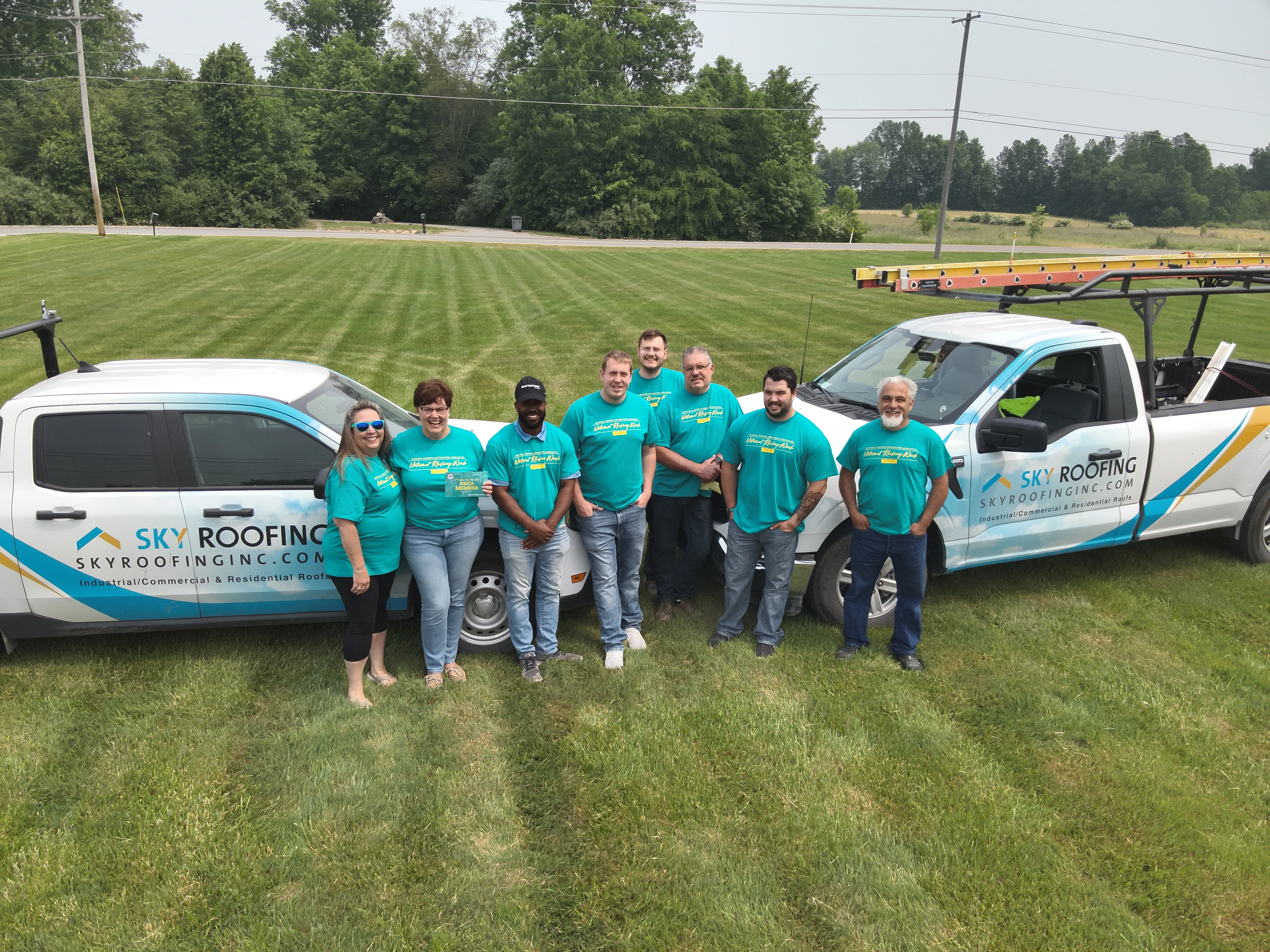 This is the Sky Roofing corporate office staff. It was shot with a DJI Mavic 3.