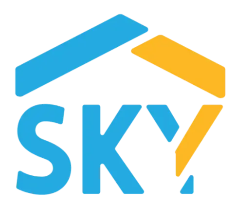 This is a stylized version of the word Sky.