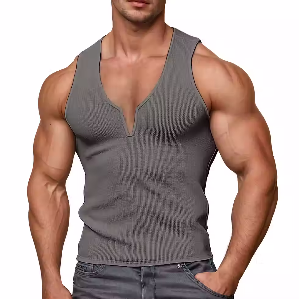 Men's V Neck Tank Tops Sleeveless Undershirt For Summer Casual Wear Vest