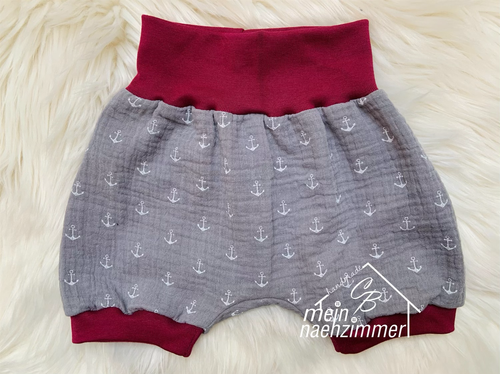 Kurze Pumphose aus Musselin Anker HOME