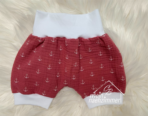 Kurze Pumphose aus Musselin Anker