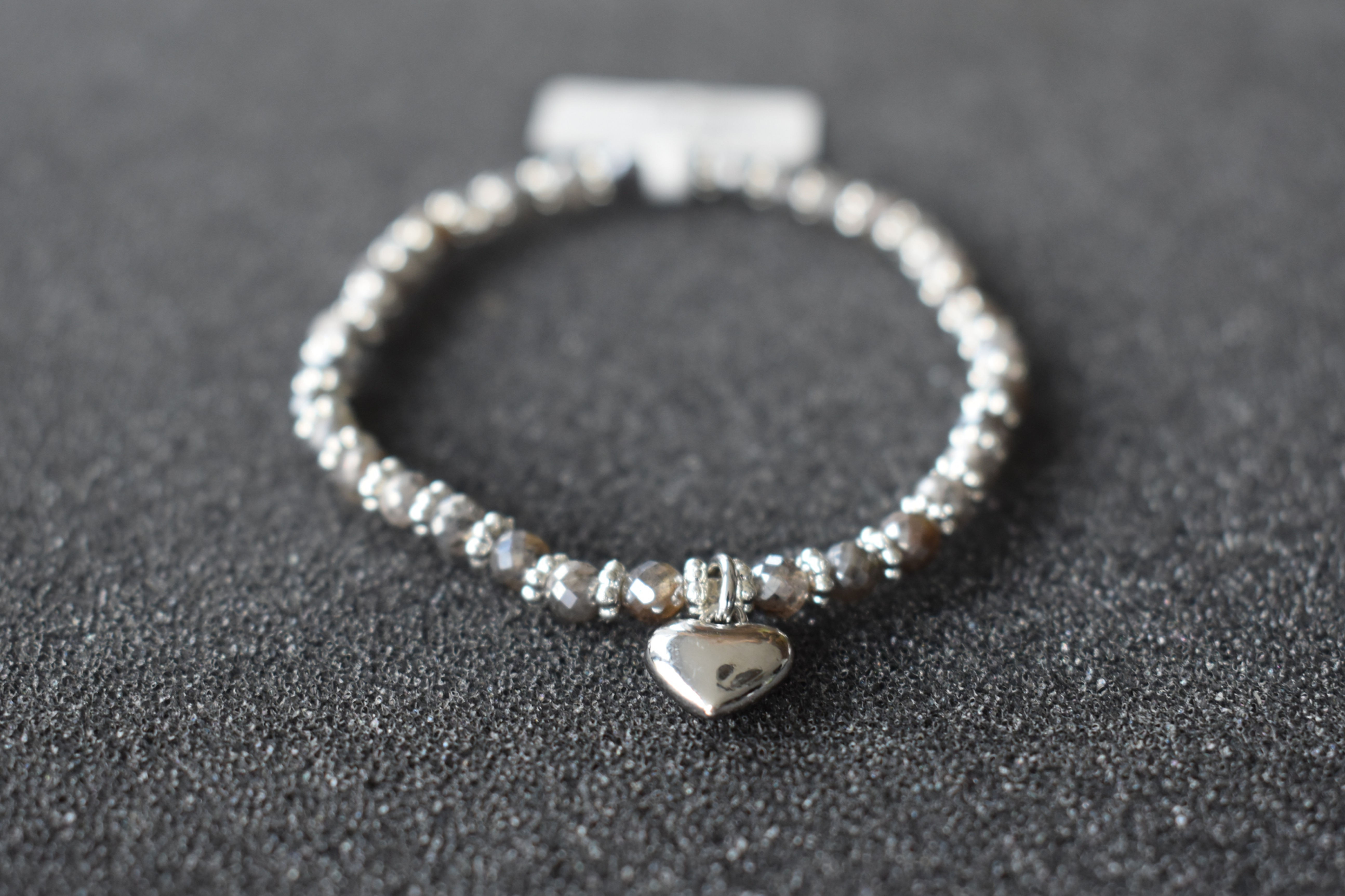 Labradorit Armband mit Herz Anhänger