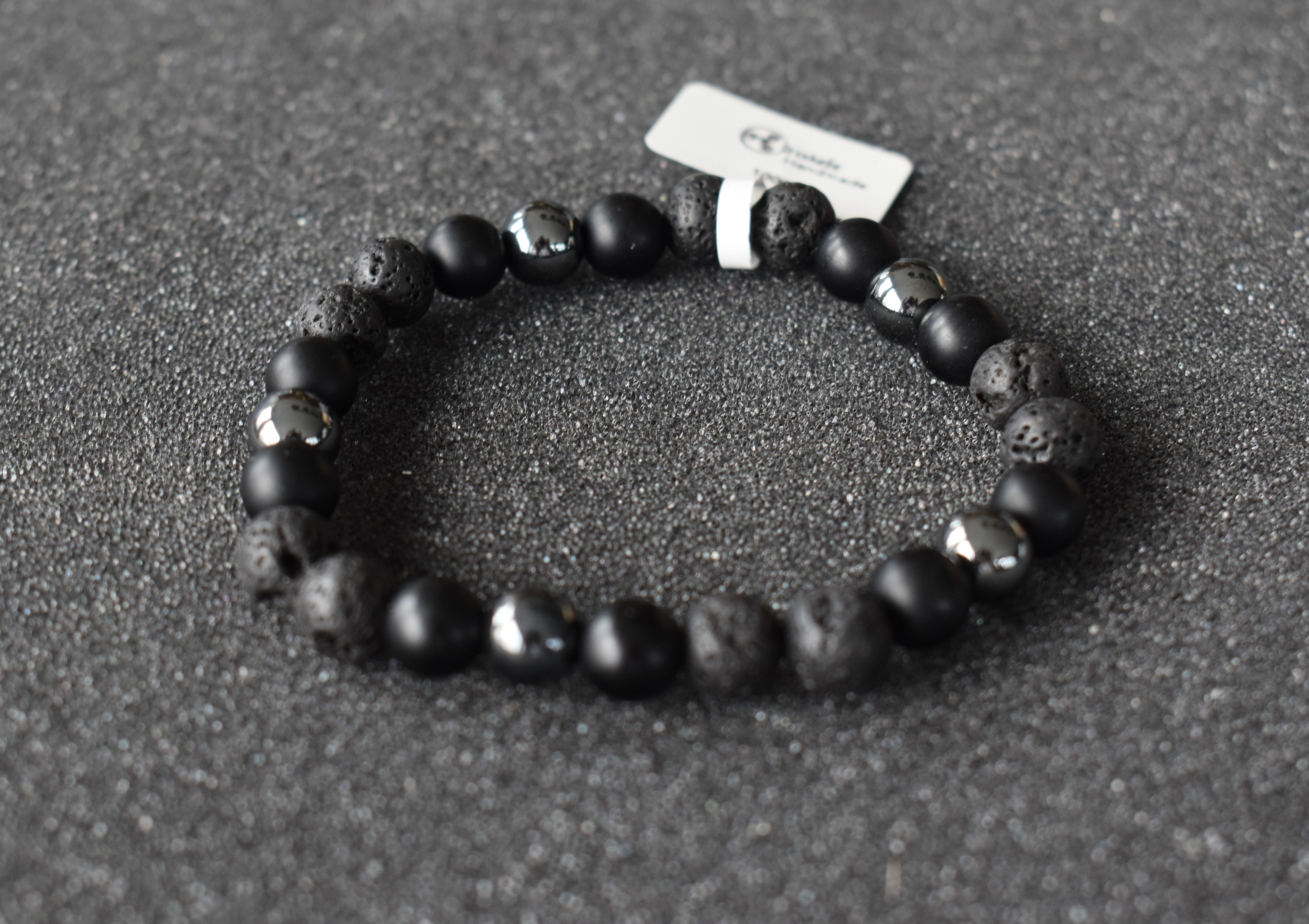 Lavastein, Onyx & Hämatit Armband