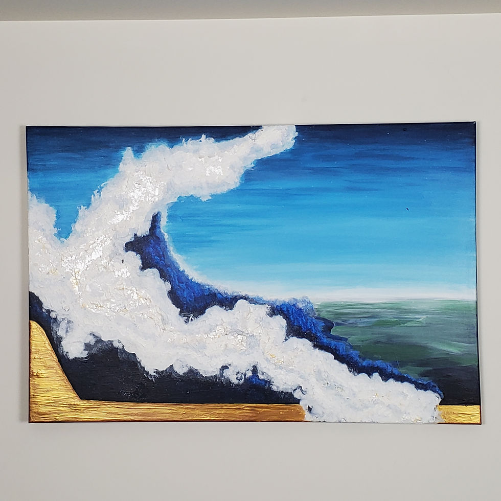 Miniatura: "Change" Acrylic on up-cycled canvas