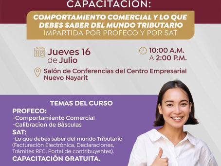 Bahía de Banderas impulsa la capacitación de comerciantes y emprendedores con curso gratuito de PROFECO y SAT