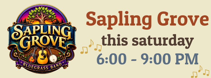 Live Music with Sapling Grove Bluegrass Band