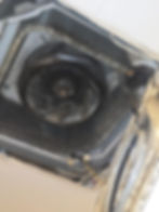 Internal view of a dirty air conditioning gallery unit