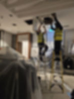 AC unit installation in retail gallery