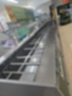 Empty supermarket salad bar gallery display