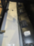 Industrial cooling fans in a gallery display case