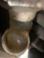 Gelatinous slime buildup in a drain pipe gallery