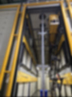 Industrial scissor lift for gallery storage maintenance