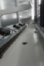 Industrial cooling fans in a gallery display case