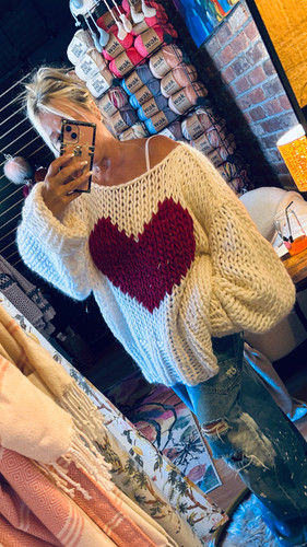トップス Heart loose knit AM1102 ANDMARY】Heart loose knit