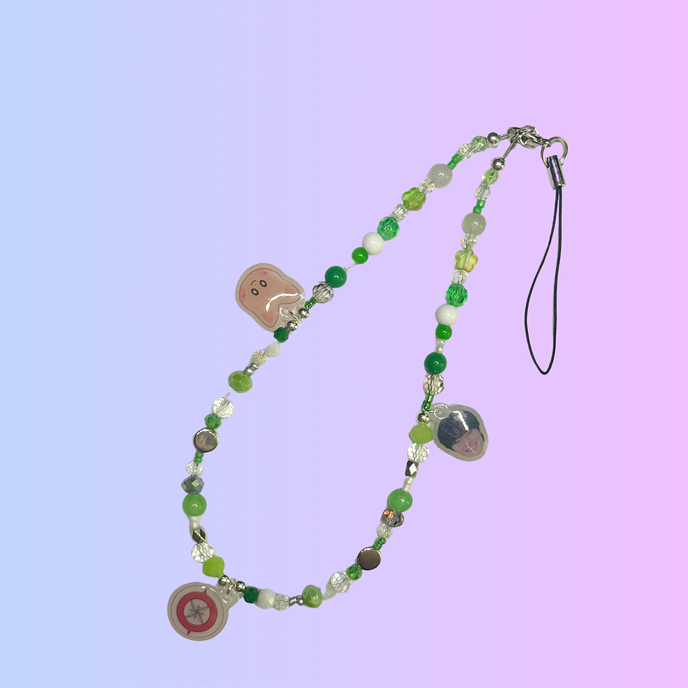 Thumbnail: SKZ Beaded Phone Charm Strap, wristlet | Stray Kids | Kpop | Phone Accessory