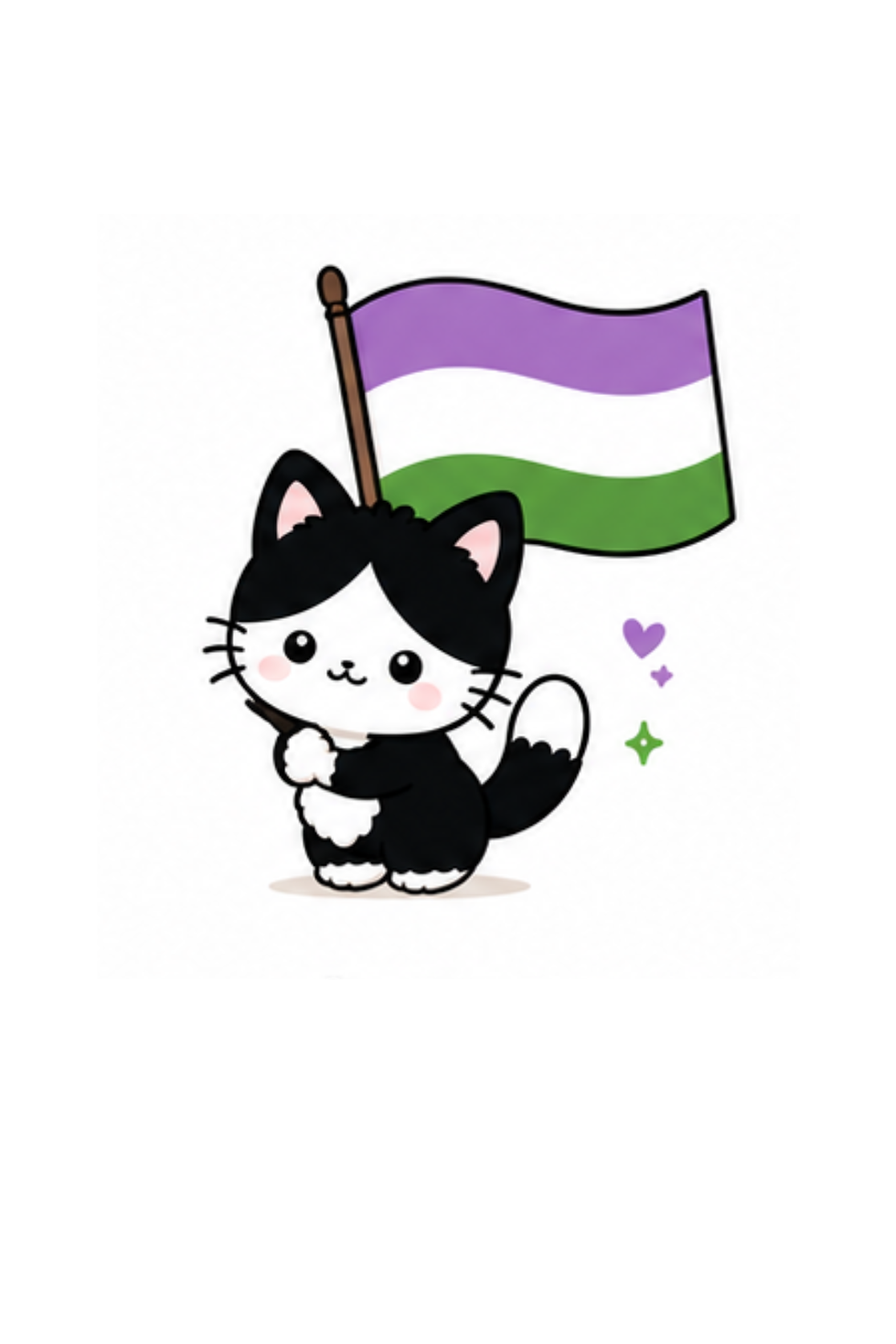 Thumbnail: Mako the Cat Pride Sticker | Kawaii | Vinyl Sticker | Waterpoof | Cat Gifts