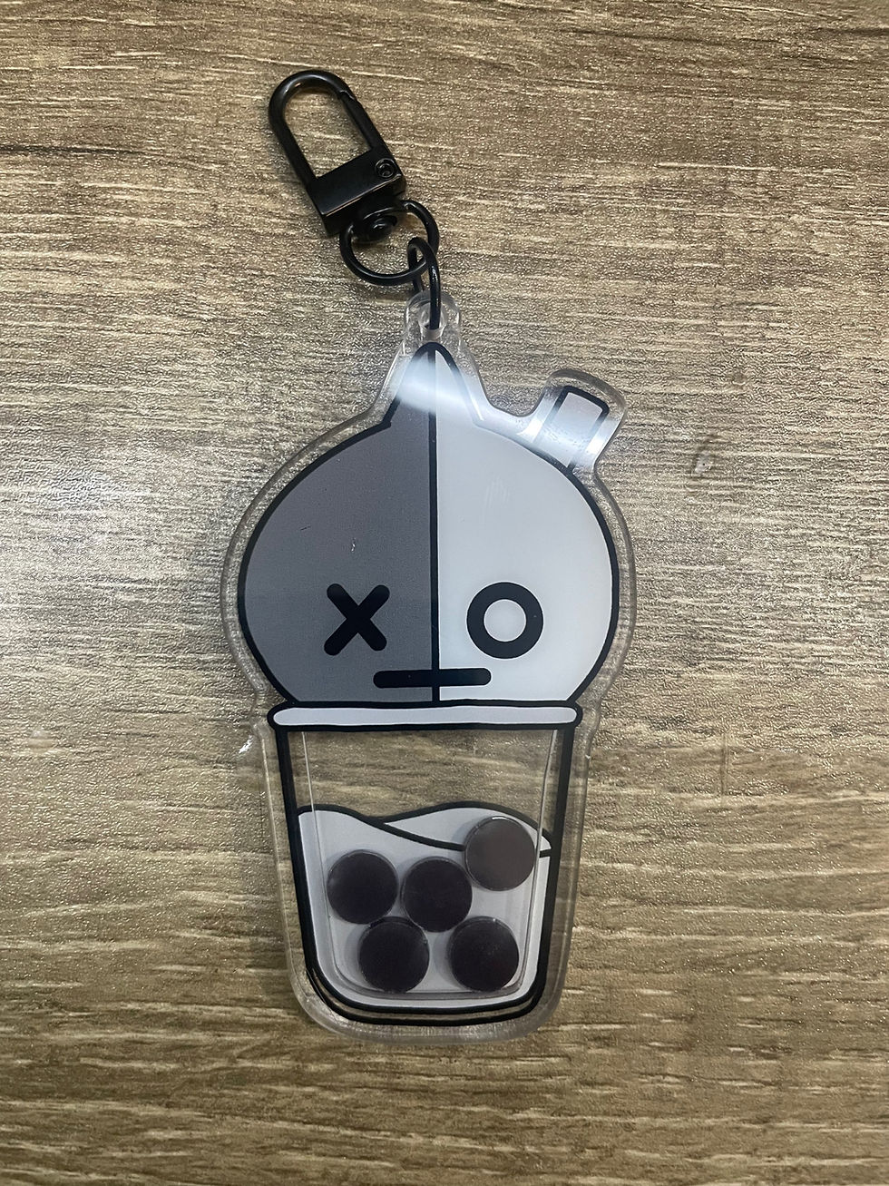 Miniatura: BT21 Boba Tea Shaker Keychain | BTS Keychain | Shaker Keychain | Kpop 