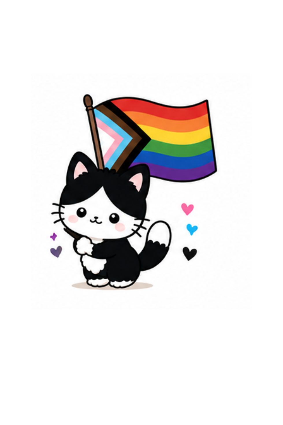 Thumbnail: Mako the Cat Pride Sticker | Kawaii | Vinyl Sticker | Waterpoof | Cat Gifts