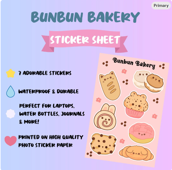 BunBun Bakery Sticker Sheets | Kawaii | Gifts Ideas