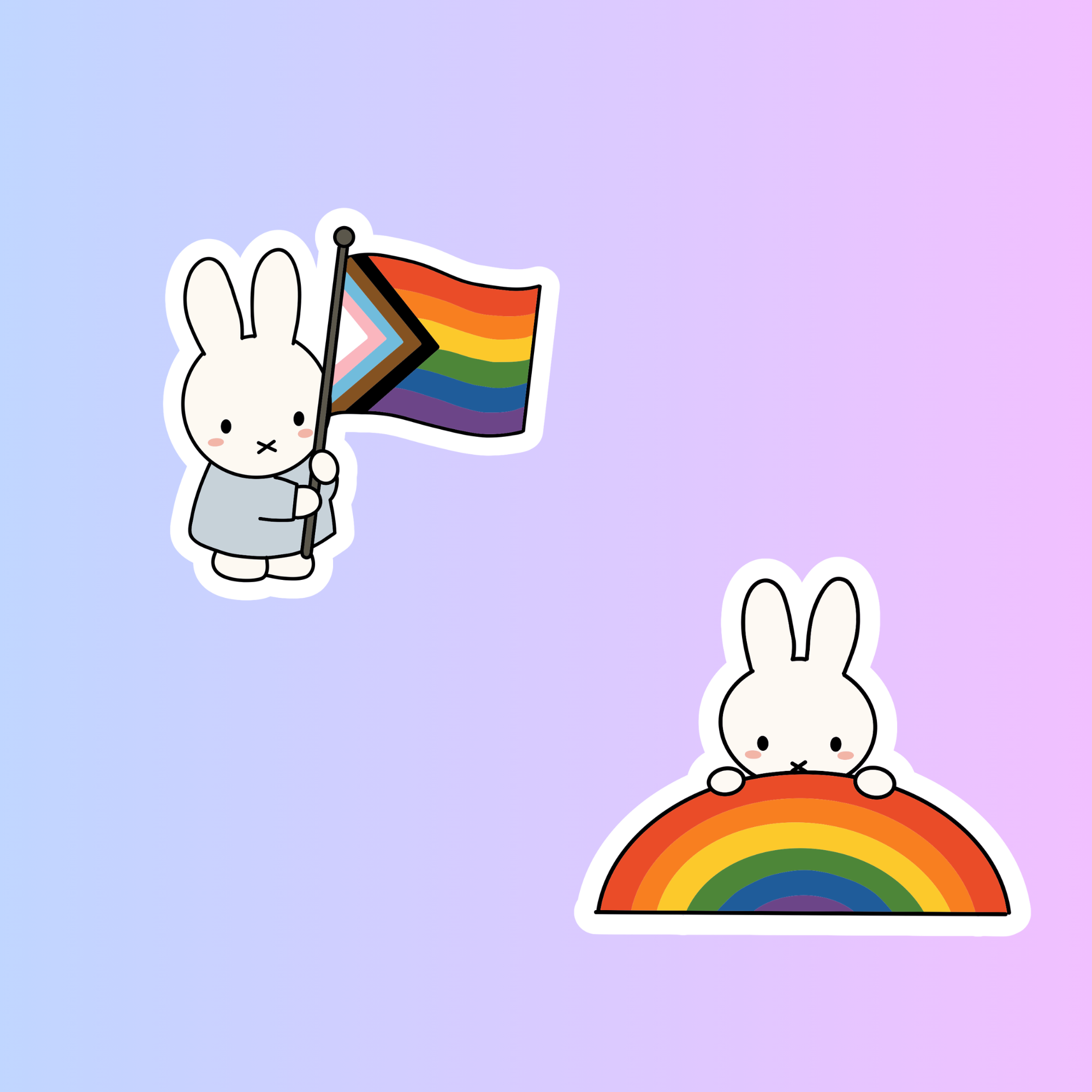 Pride Miffy Sticker | Vinyl Sticker | Waterpoof | Rainbow | Pride Month | Gift