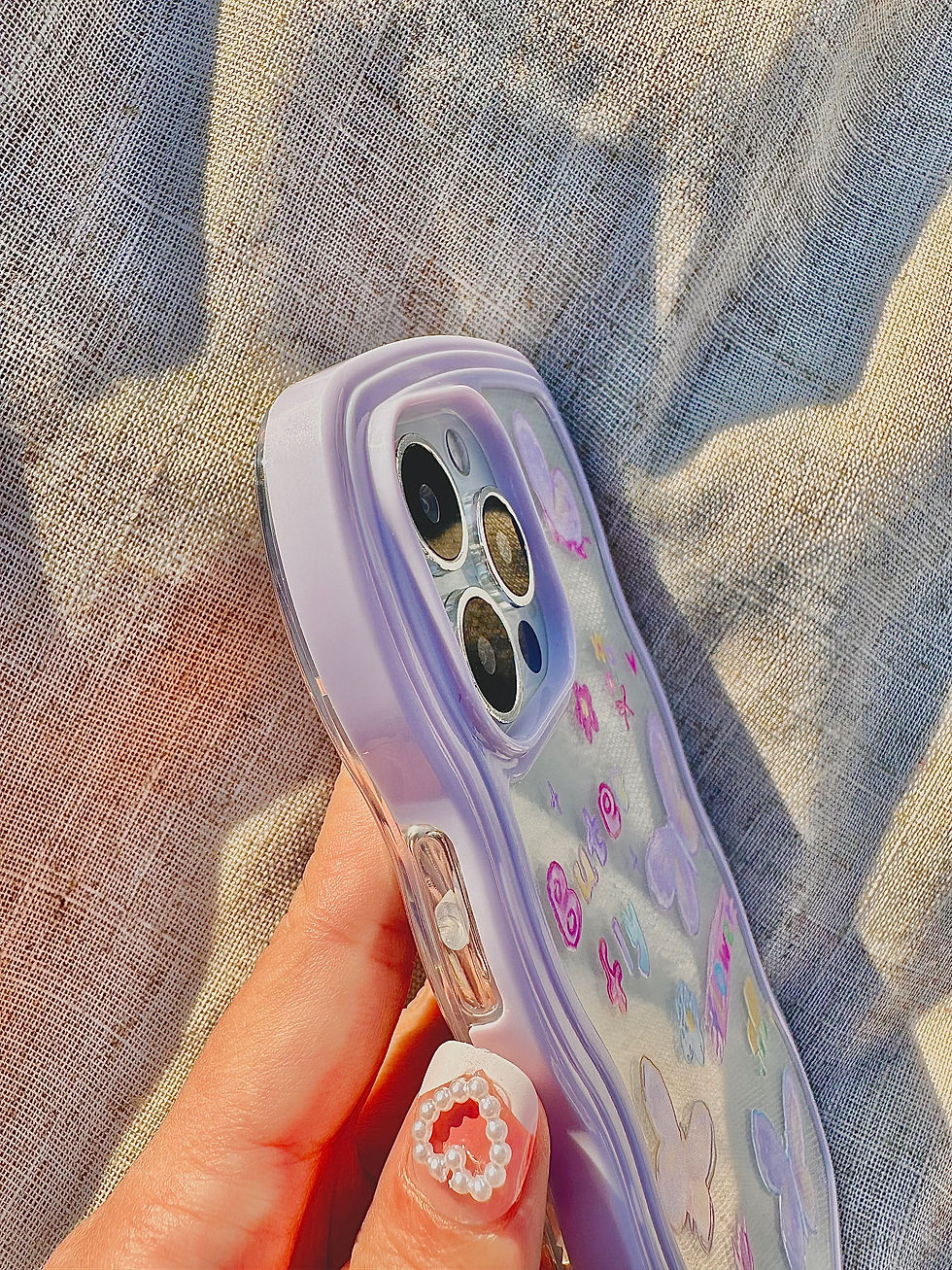 Thumbnail: Cute Cloud Shape Wavy Butterfly Flower Lilac Bumper Case