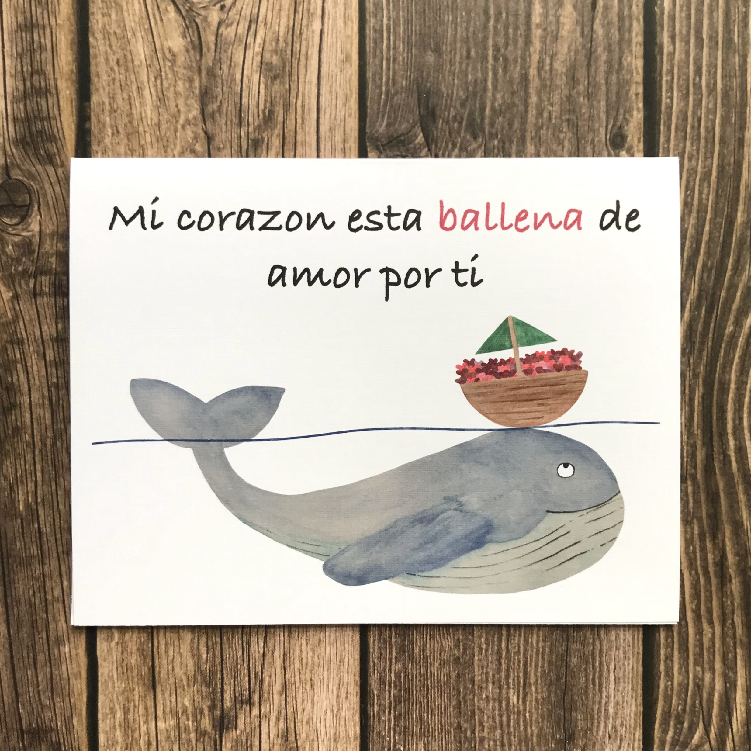 Mi Corazon Esta Ballena De Amor Por Ti Card