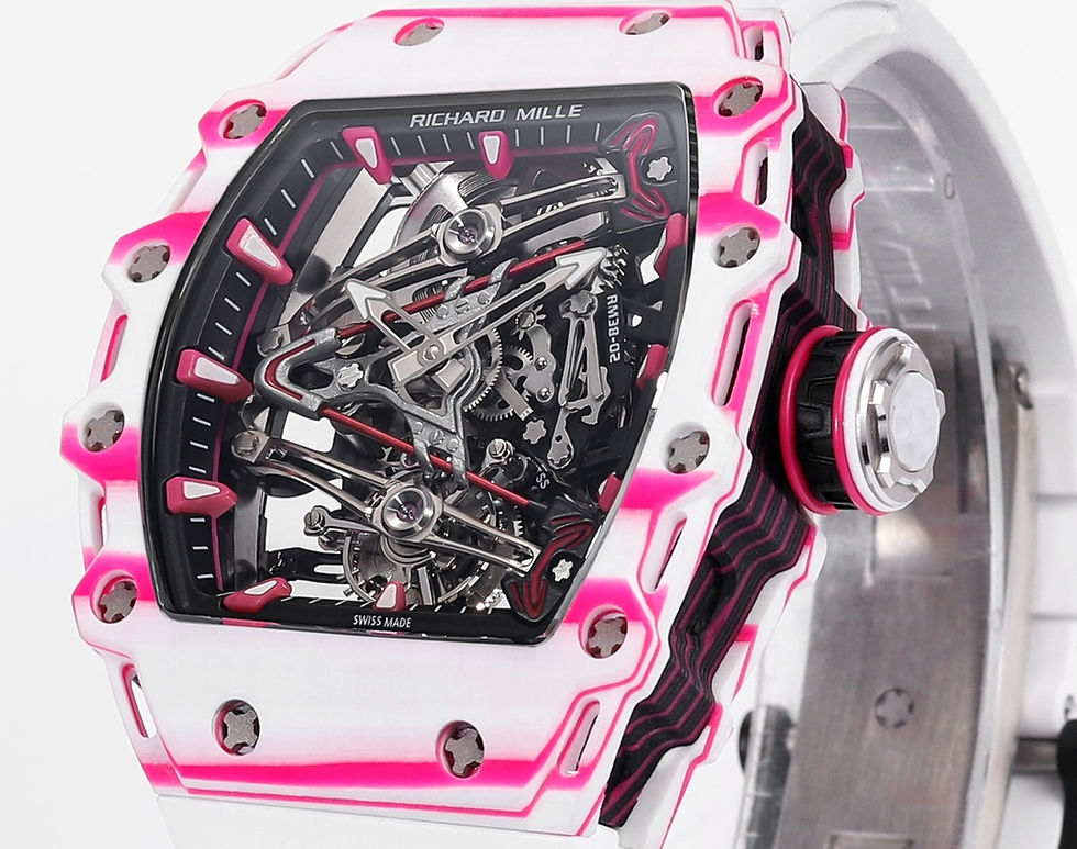 Thumbnail: Richard Mille RM38-02 Tourbillon Bubba Watson, featuring a pink-themed hollow
