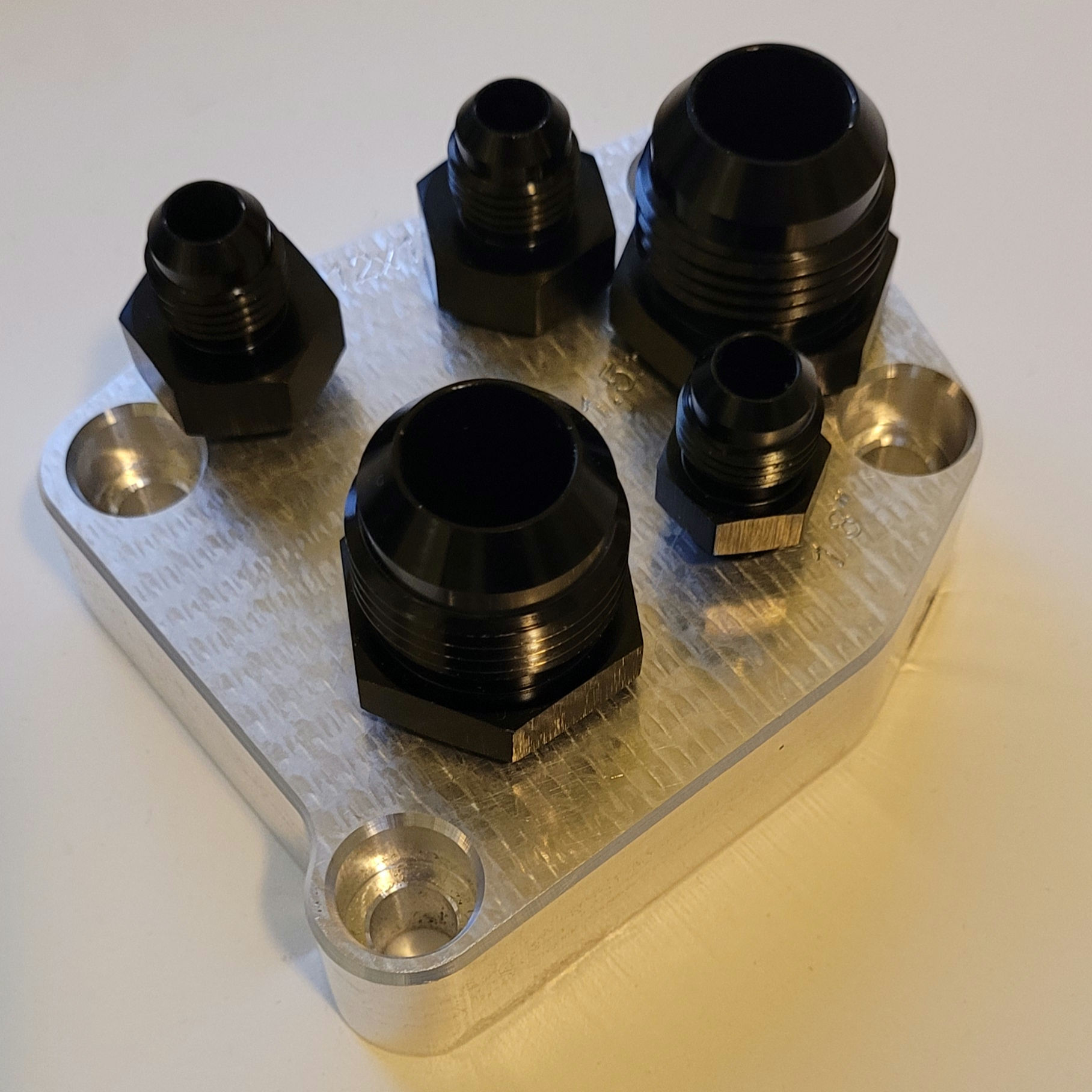 Mercedes Oil relocation plate Big Flow