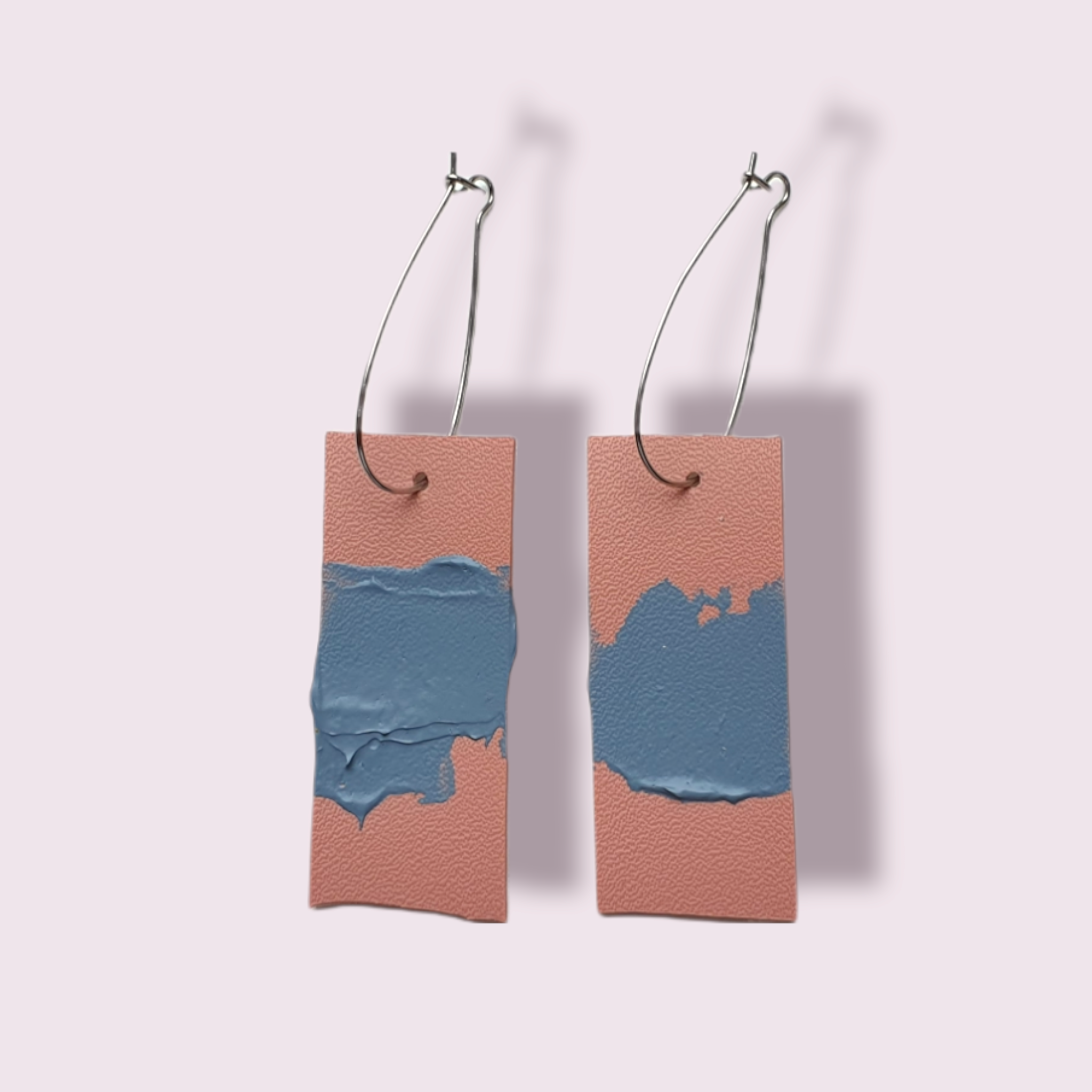 Vegan leather earrings- grey texture