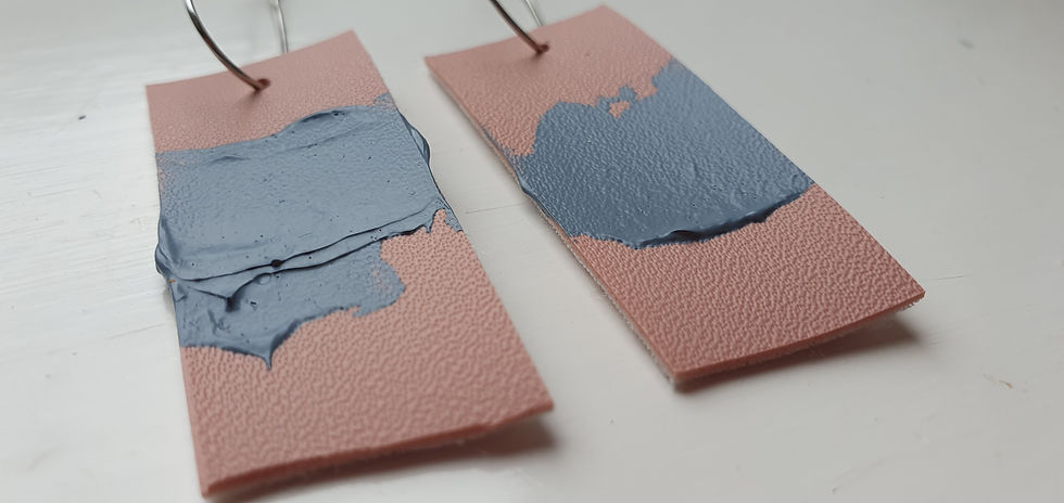 Thumbnail: Vegan leather earrings- grey texture