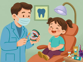 Usmiate dieťa v kresle detského zubného lekára v Nitre.