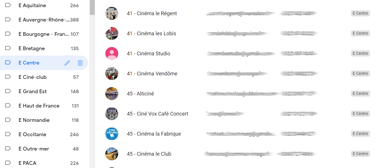 Database des Exploitants