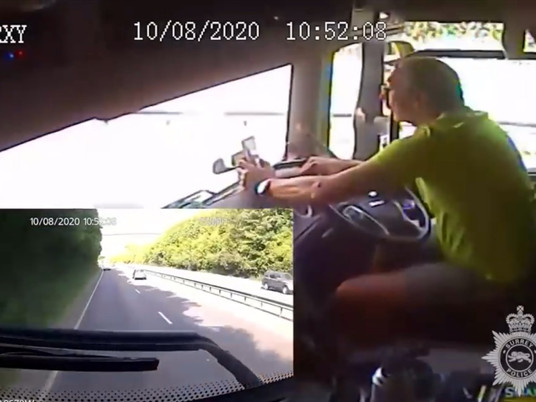 Video of texting lorry driver moments before horrific crash released by police