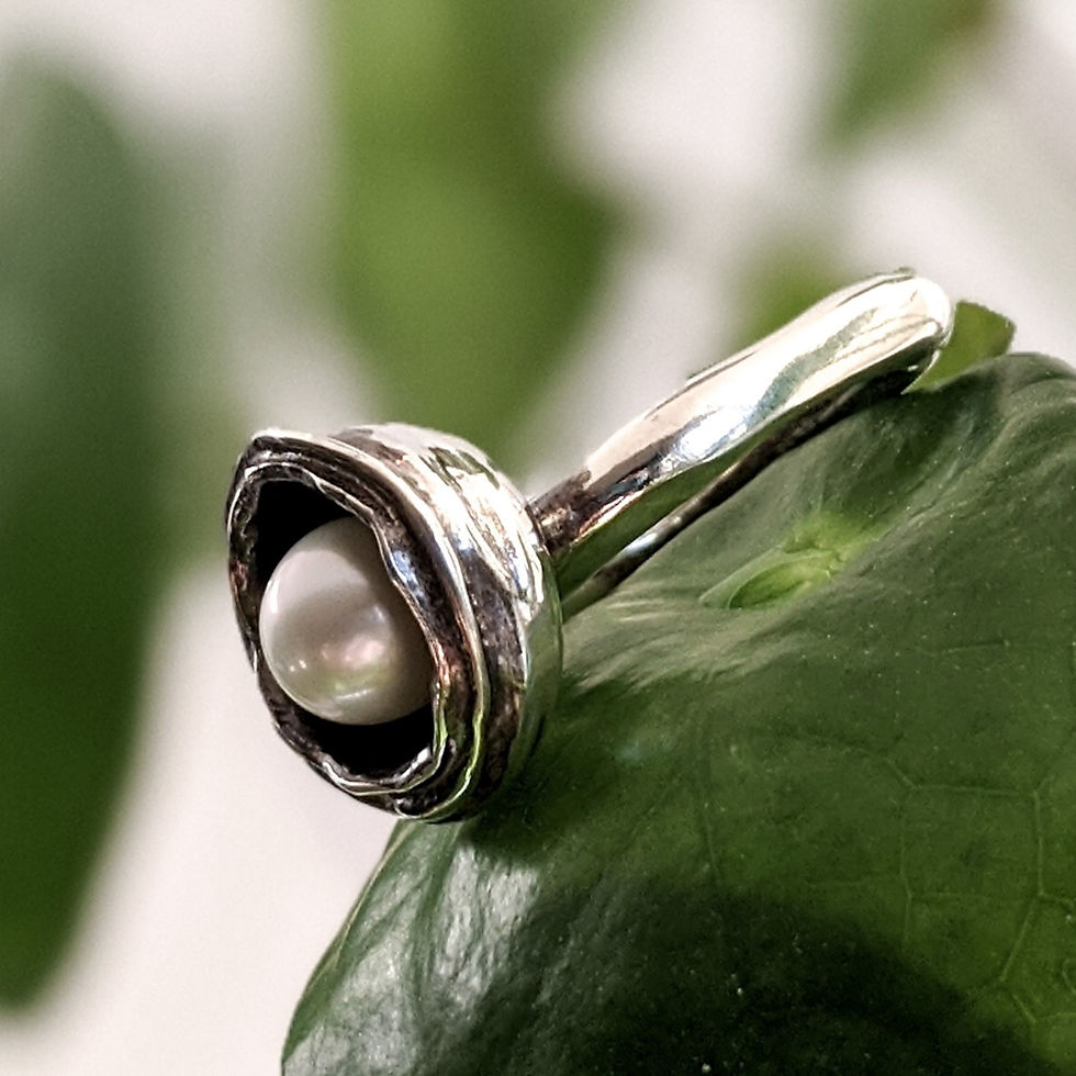 Thumbnail: Rain Drop Pearl Statement Ring // One of a Kind